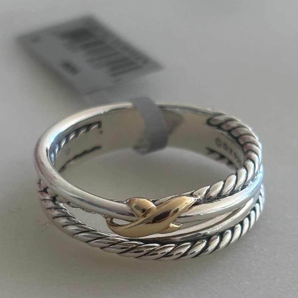 David Yurman Crossover with X Ring with silver/gold. New and original
